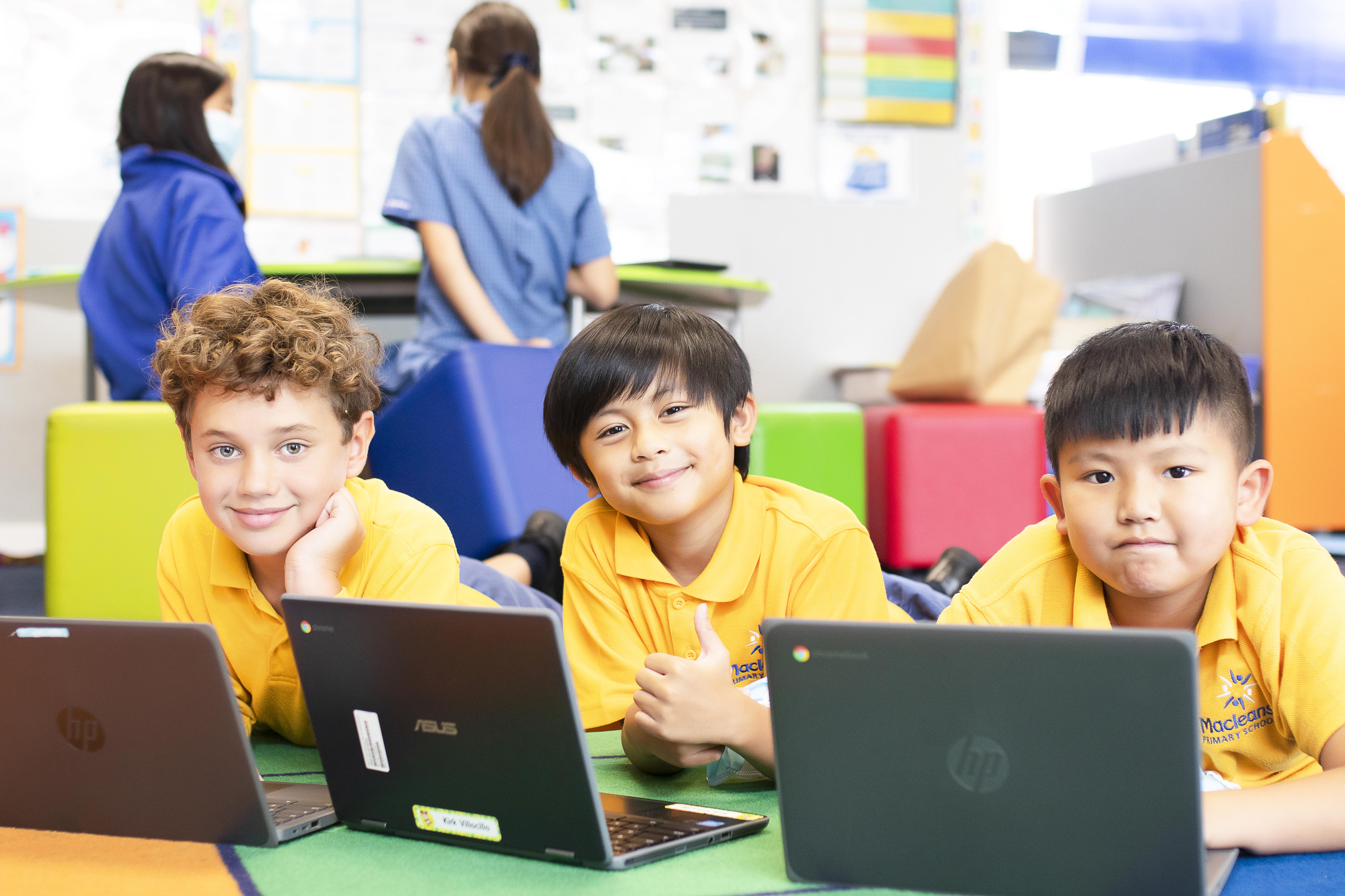 Students on devices