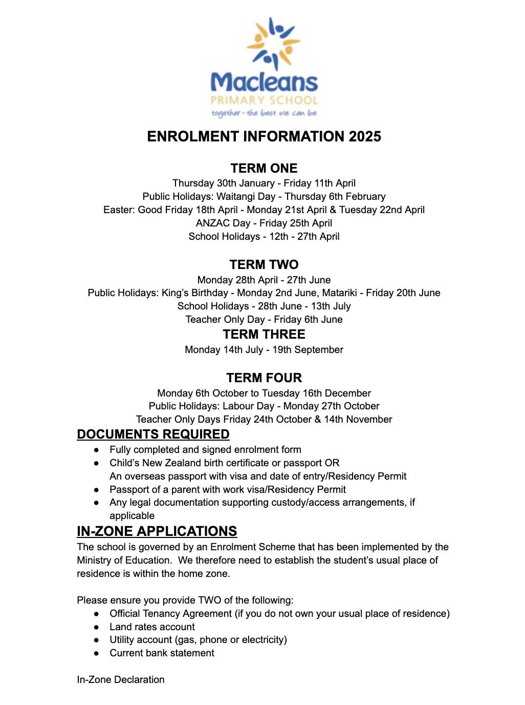 Term dates 2025